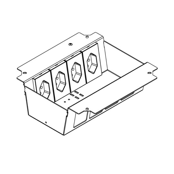 Produktbild UBD 215 246  -  Steckdoseneinsatz für 2x4V FLF inkl. 4x 1xT13, weiss